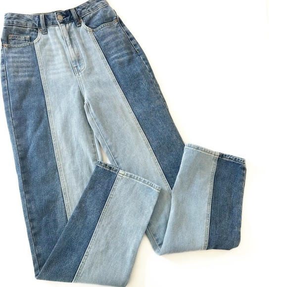 Pacsun Jeans Womens 24 Two Tone High Rise Boyfriend 90s Mom Straight - Picture 1 of 4